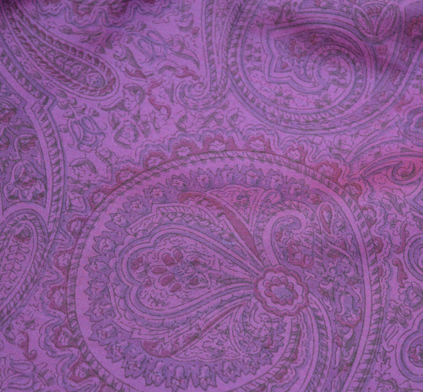 Indian Vintage Sari Purple Pure Silk Woven Printed Saree Craft Fabric 5yd Sewing DressMaking Soft Woven Border