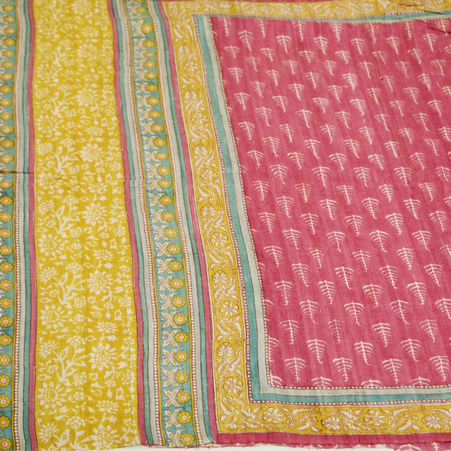 Indian Vintage Heavy Pink Saree Pure Khadi Silk Handloom Indian Sari Craft Fabric 5yard Ethnic Wear Sari