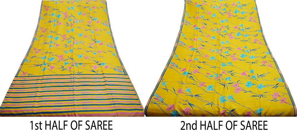 FREE SHIPPING Vintage Lot Of 5 Sarees Recycled Used Felting Quilting Pure Silk Sari With Defect Fabric Craft Sari Dressmaking Sewing Soft