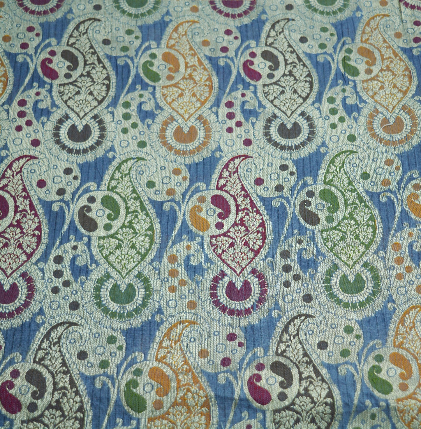 Indian Vintage Sari Gray Pure Tussar Silk Hand Woven Sarees Fabric 5Yard Sewing Ethnic