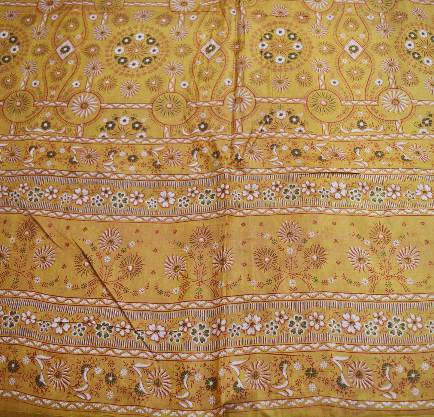 Indian Vintage Sari Purple & Saffron Pure Silk Printed Saree 5yard Sewing Quilting Craft Fabric DressMaking Soft Golden Zari