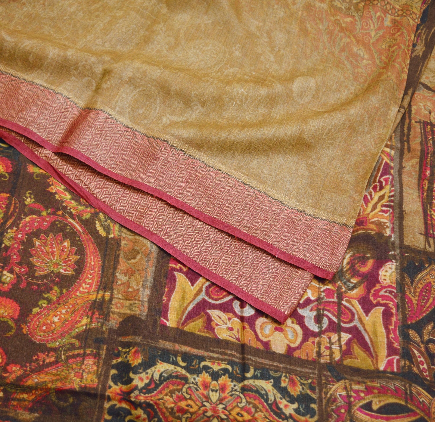 Indian Vintage Saree Pure Khadi Silk Handloom Digital Printed Indian Sari Fabric 5yard Ethnic Wear Sari Floral