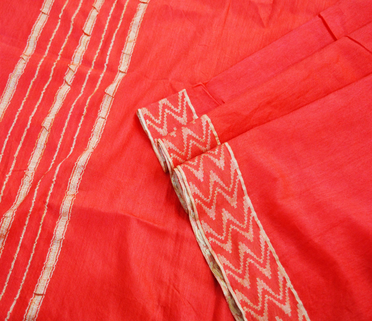 Women Indian Vintage Red Dupatta Long Stole Art silk hand Woven Dupatta Veil Scarves soft Boho Wrap Fringes