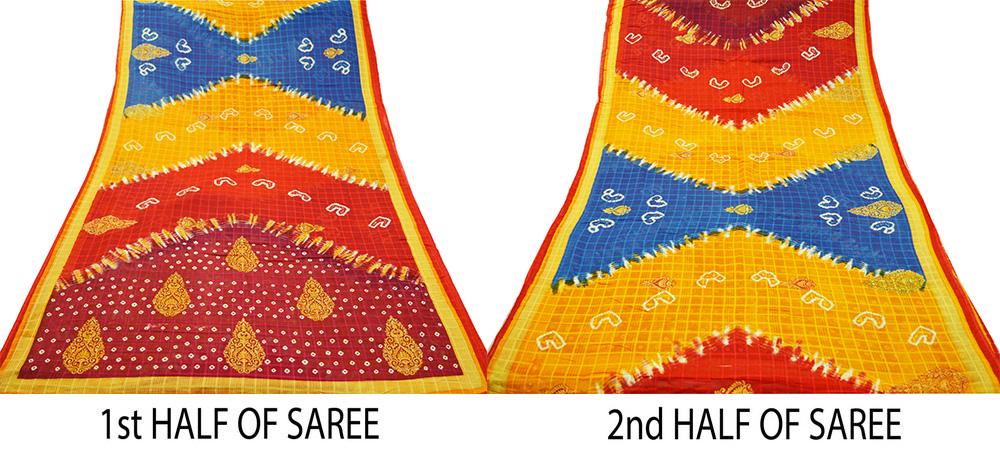 Indian Vintage Sari Multi Printed 100% Pure Cotton Saree Craft Soft Fabric 5Yard Sewing Sarong Wrap Boho Paisley Design