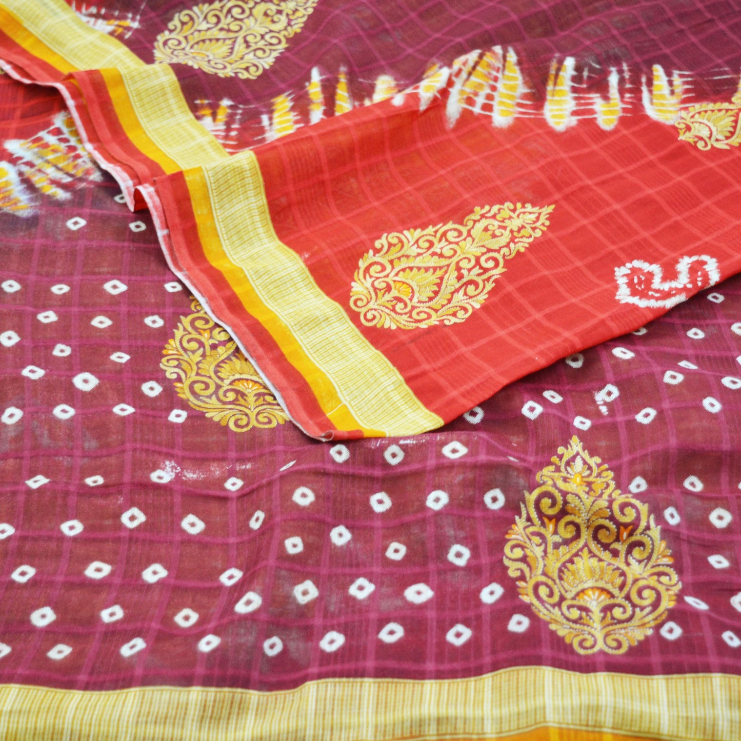 Indian Vintage Sari Multi Printed 100% Pure Cotton Saree Craft Soft Fabric 5Yard Sewing Sarong Wrap Boho Paisley Design