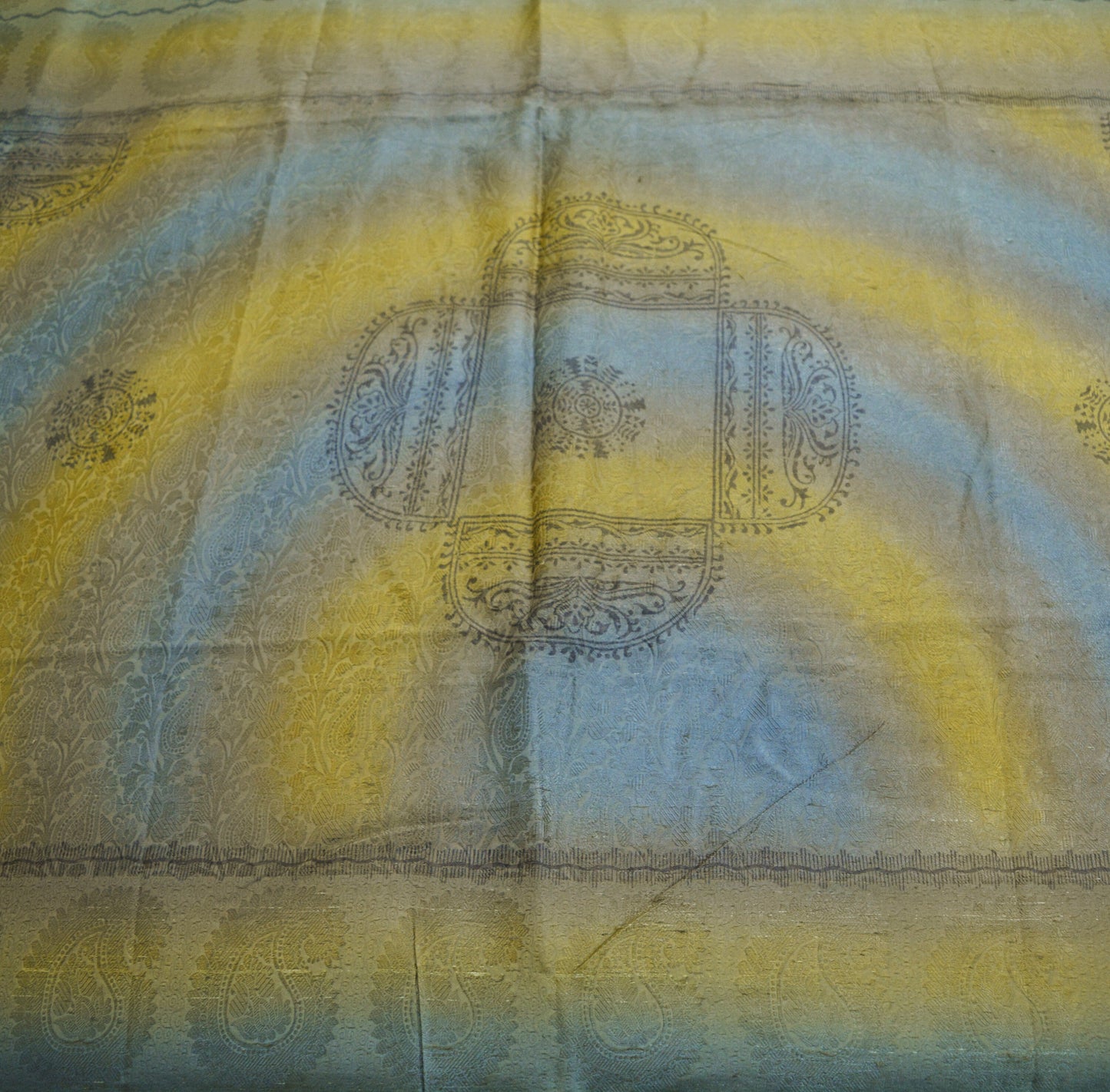 Indian Vintage Sari Brown Pure Silk Printed Saree 5yard Sewing Craft Fabric Dress Making Soft Wrap Abstract