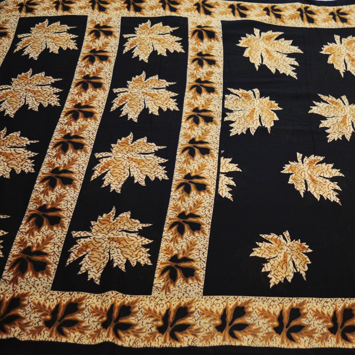 Indian Vintage Sari Black Printed 100% Pure Cotton Saree Craft Fabric 5Yard Sewing Sarong Wrap Boho Floral