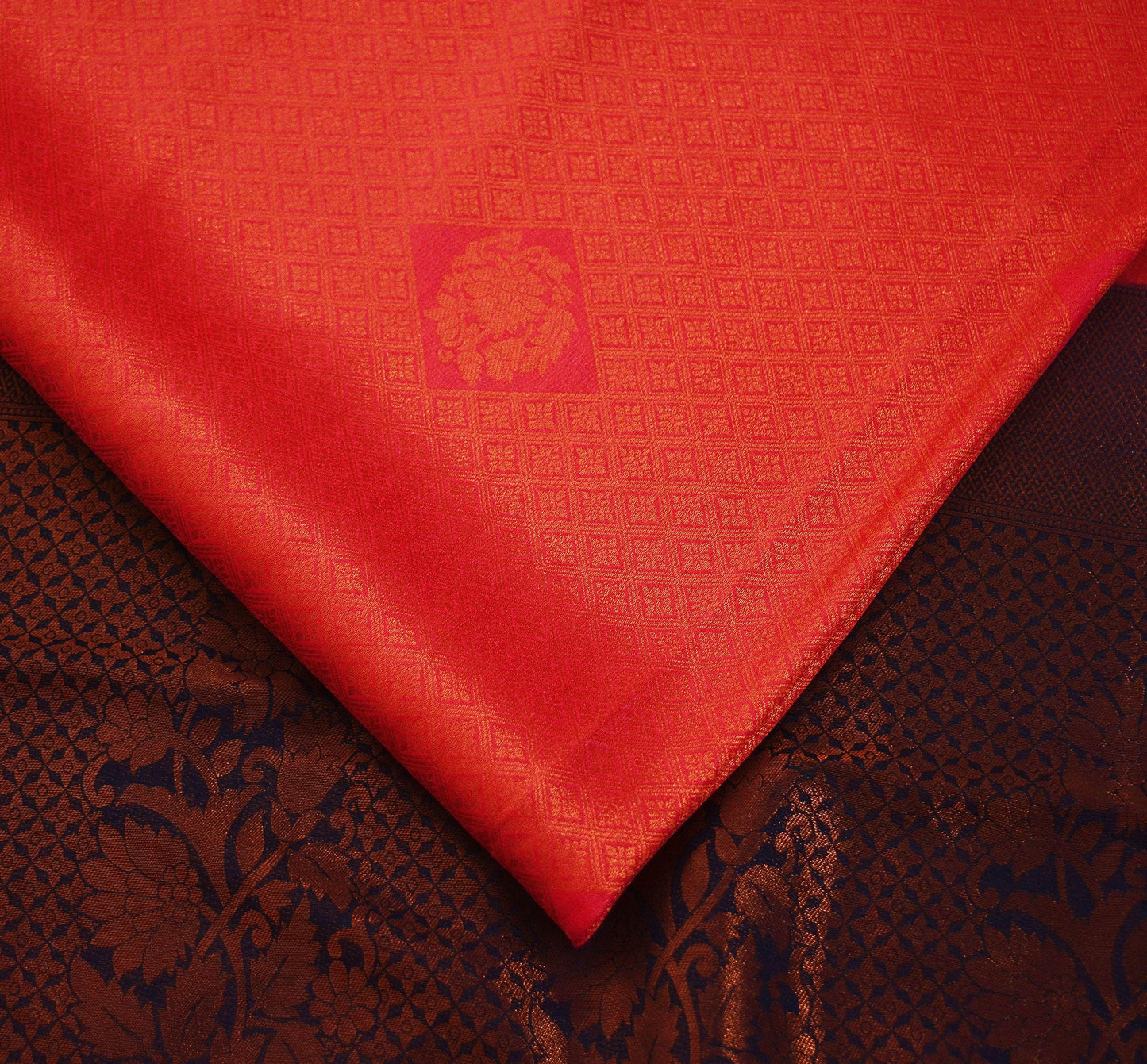 Indian Vintage Sari Pink & Blue Art Silk Purple Woven Saree Brocade Fabric Ethnic 5Yd