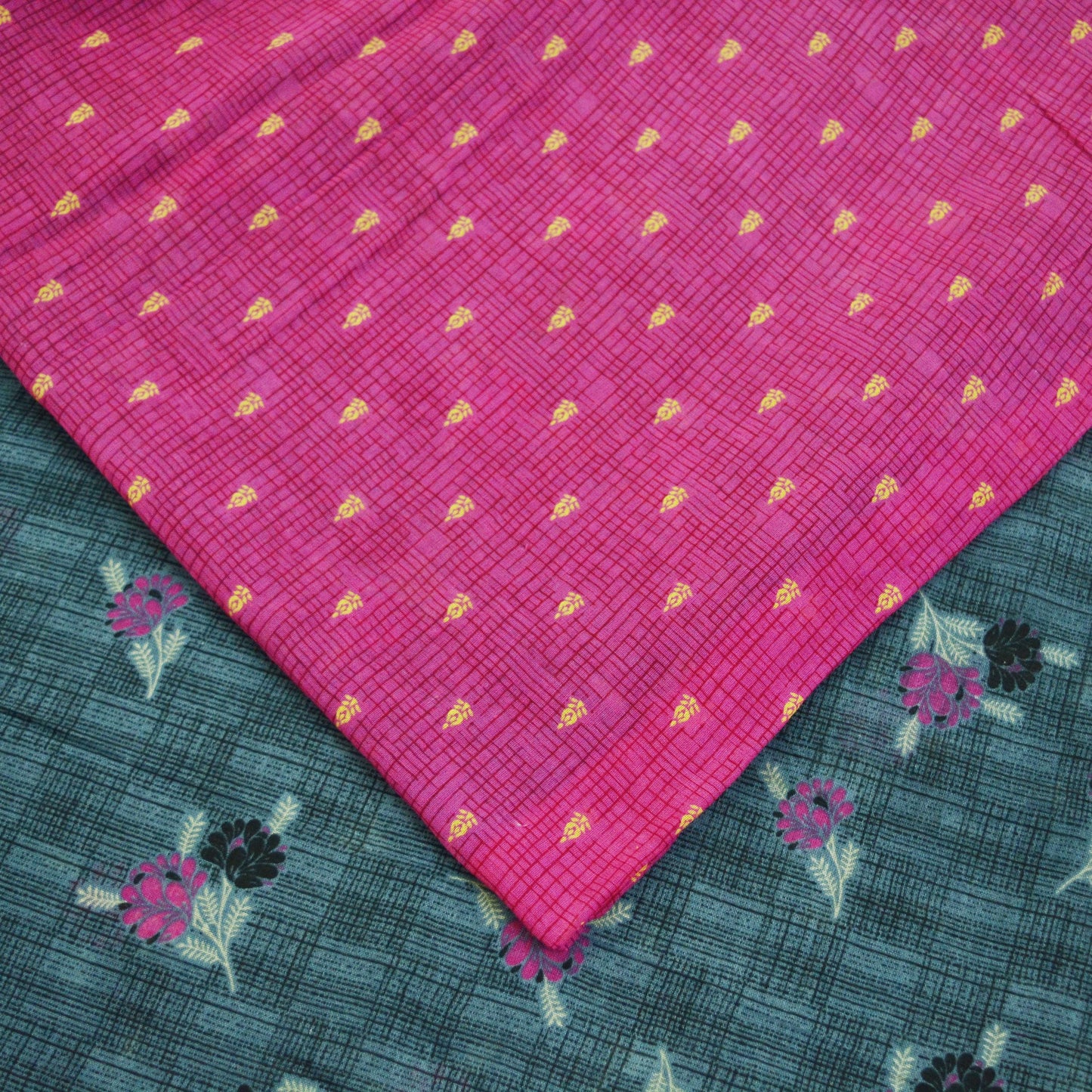 Indian Vintage Sari Gray & Pink Printed Blend Cotton Saree Craft Soft Fabric 5Yard Sewing Sarong Wrap Boho Paisley