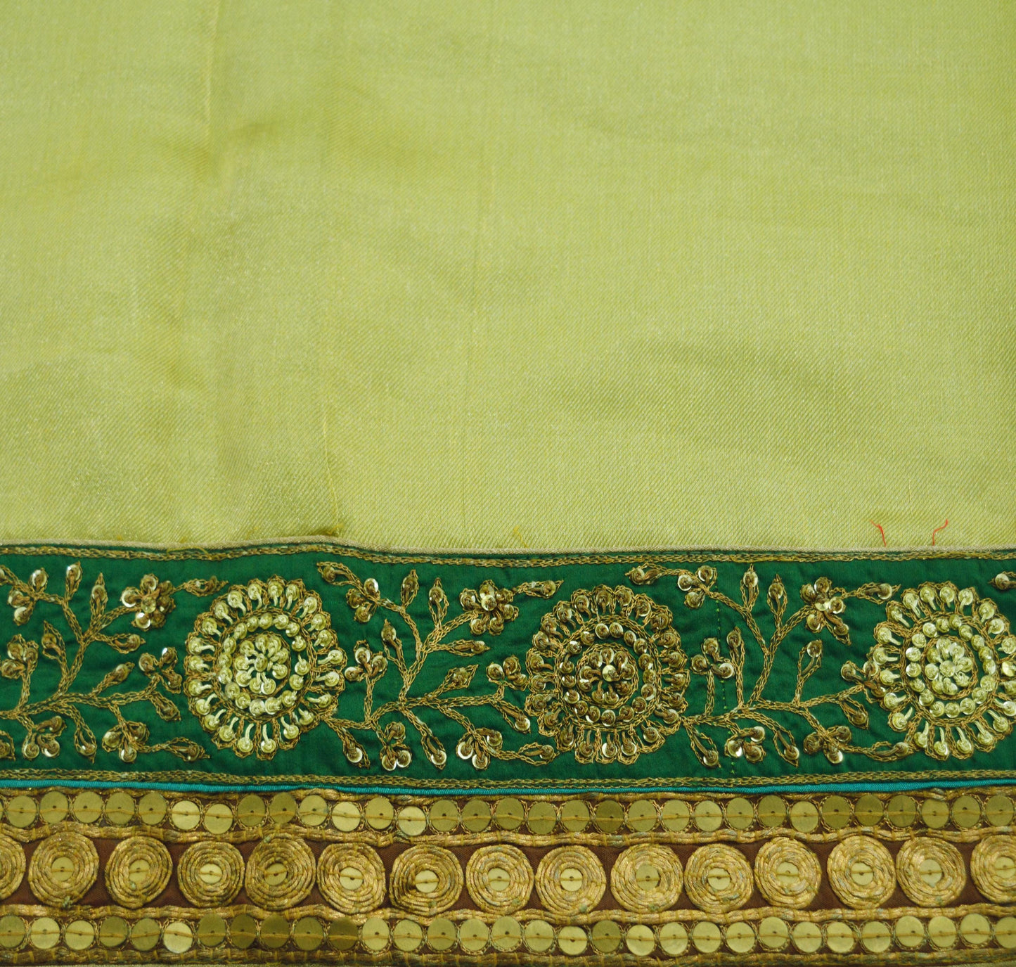Indian Vintage Heavy Golden Dupatta Tissue Silk Long Stole Hand Embroidered Scarf Zari Zardozi/Dabka