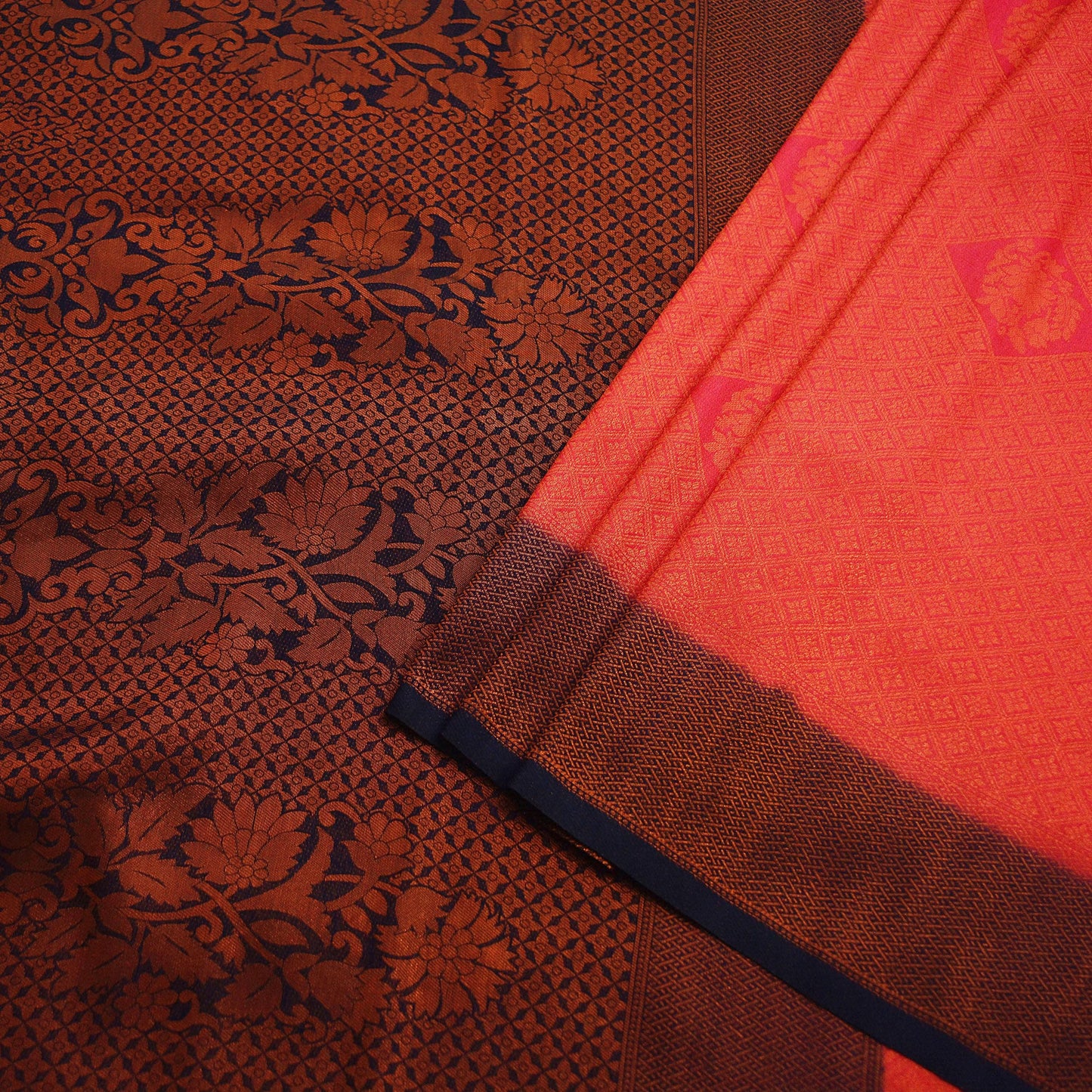 Indian Vintage Sari Pink & Blue Art Silk Purple Woven Saree Brocade Fabric Ethnic 5Yd