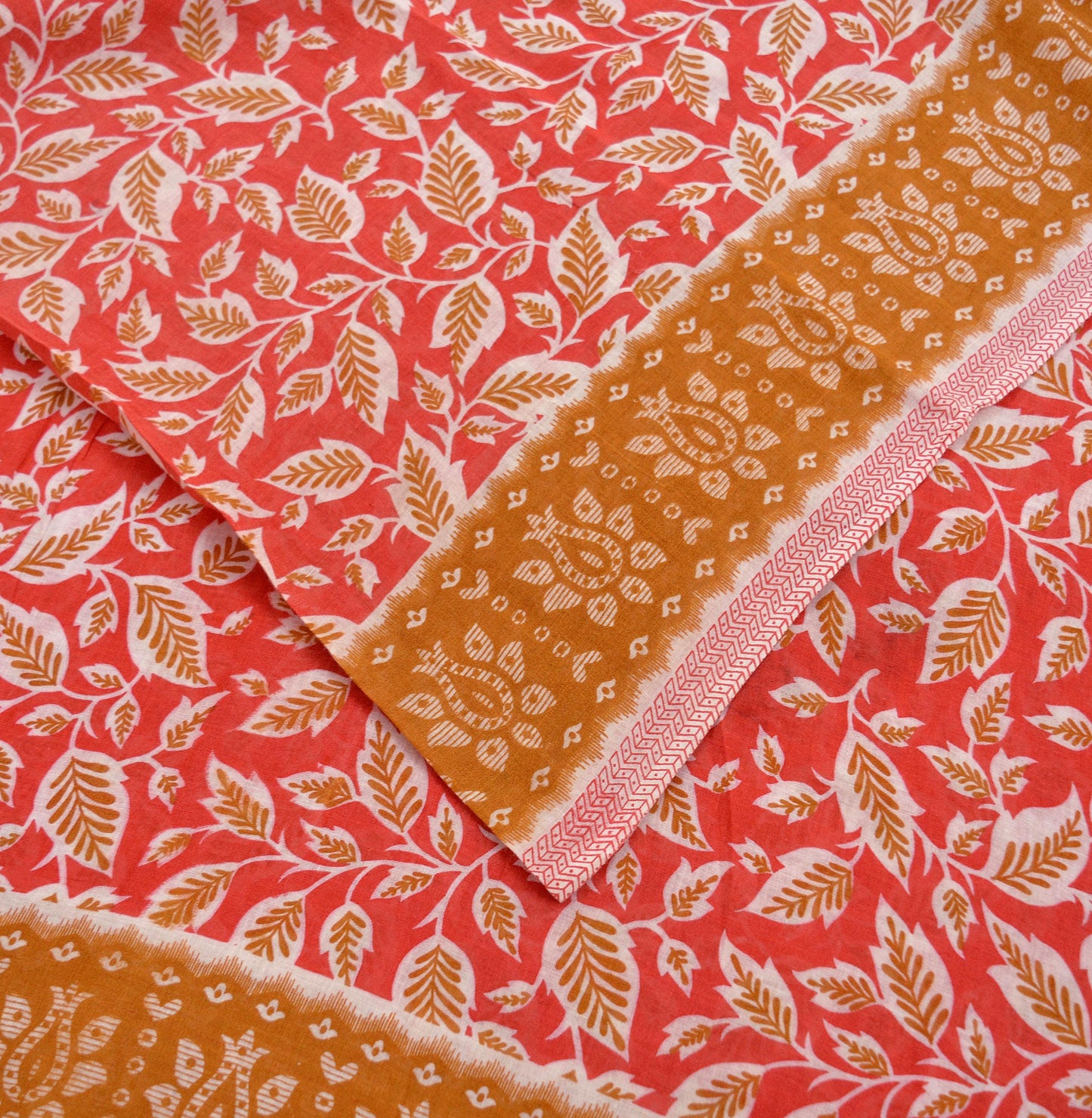 Indian Vintage Sari Pink Printed Blend Cotton Sarees Craft Fabric 5Yd Soft Sewing Sarong Wrap Boho Floral Upcycle Quilting Crafting Used