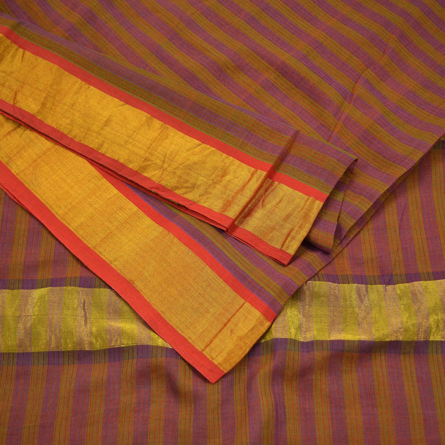 Indian Vintage Sari Pure Chanderi Cotton Hand Woven Sarees 5Yd Craft Fabric Soft Sewing Sarong Dress Making Quilting Crafting