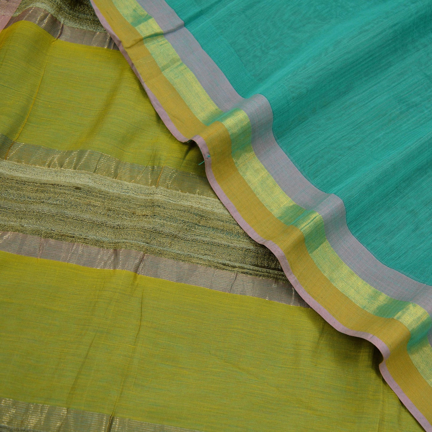Indian Vintage Sari Chanderi Cotton Hand Woven Sarees 5Yd Craft Fabric Soft Sewing Sarong Dress Making Quilting Crafting