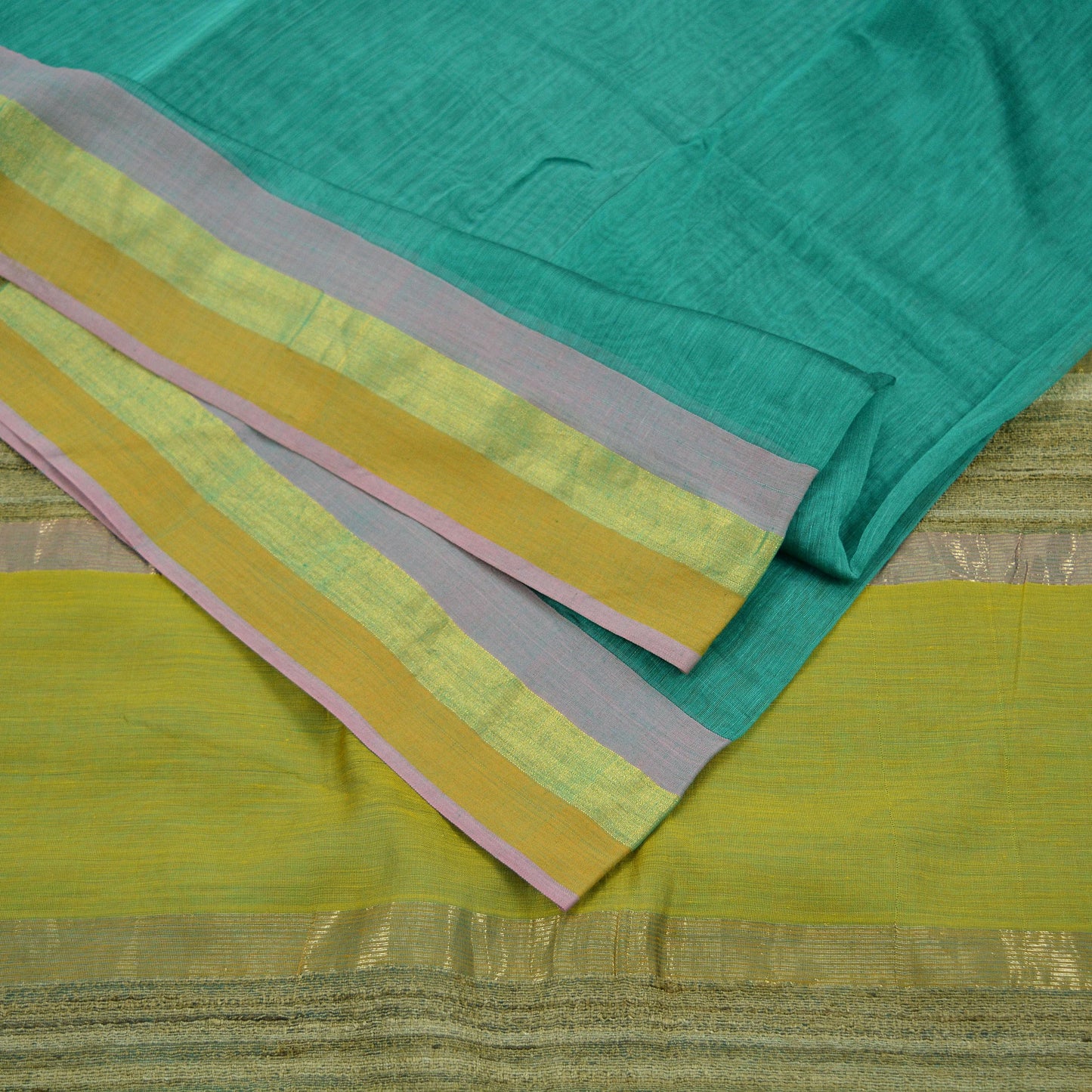 Indian Vintage Sari Chanderi Cotton Hand Woven Sarees 5Yd Craft Fabric Soft Sewing Sarong Dress Making Quilting Crafting