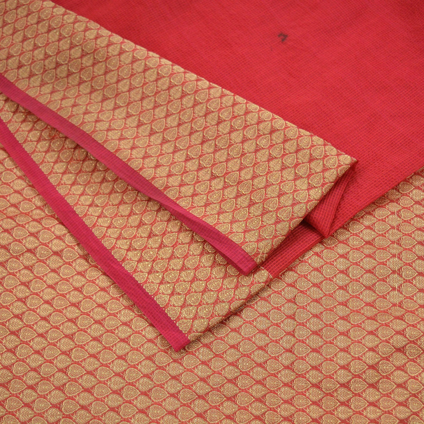 The vintage Creation Indian Vintage Sari Red Hand Woven Saree Organza Craft Fabric 6Yd Ethnic Sewing Crafting Quilting Upcycle Dress making