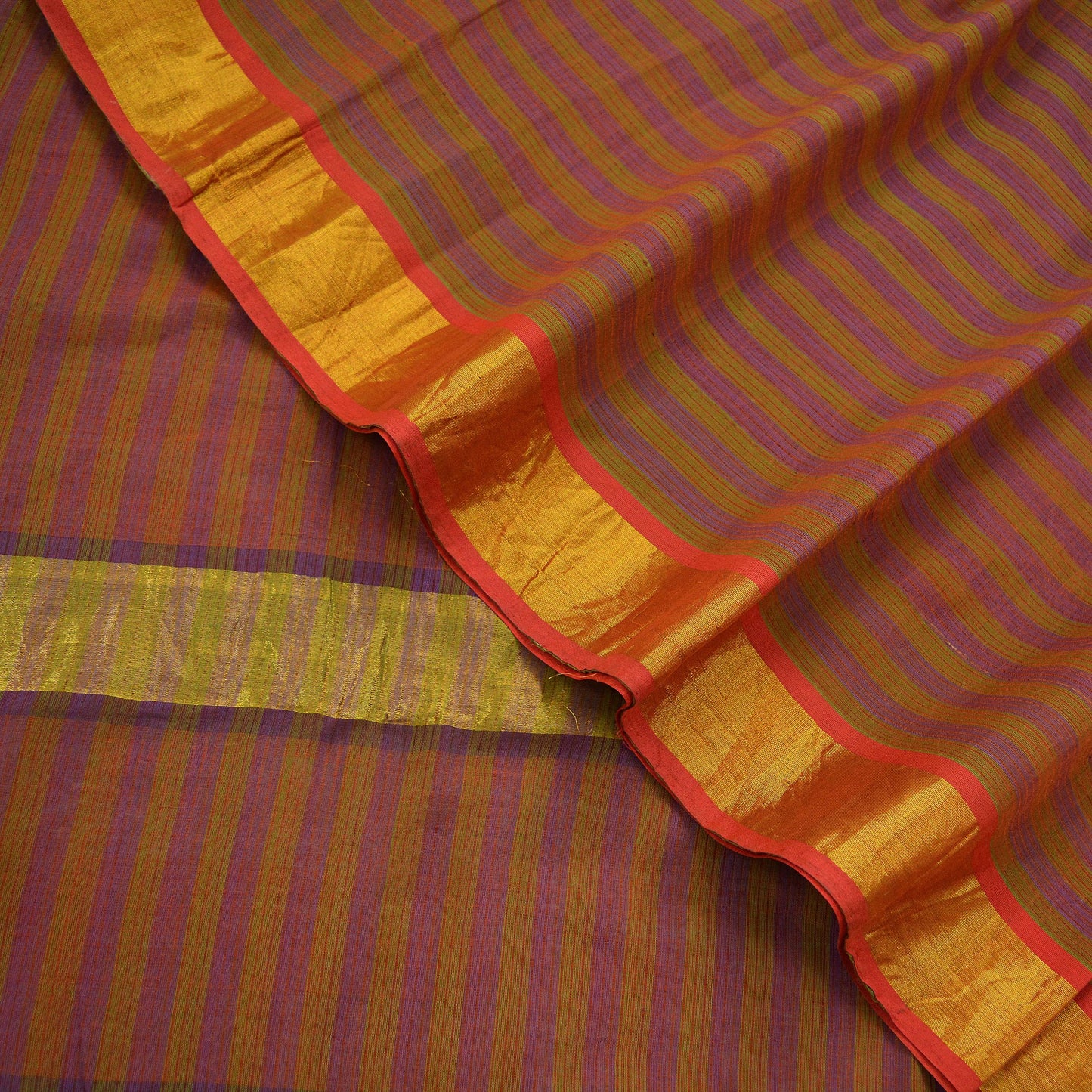Indian Vintage Sari Pure Chanderi Cotton Hand Woven Sarees 5Yd Craft Fabric Soft Sewing Sarong Dress Making Quilting Crafting