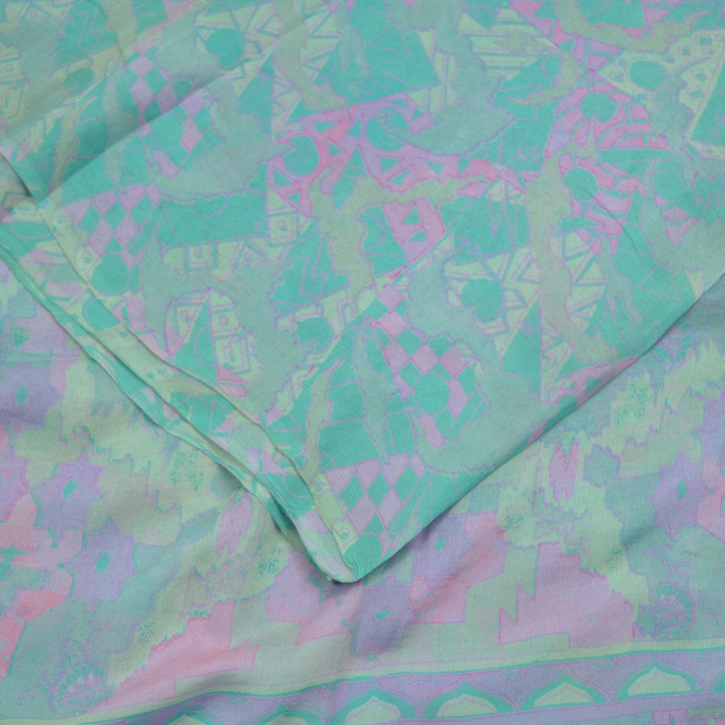 Indian Vintage Gray & Pink Sarees 100% Pure Silk Printed Sari 5yd Sewing Craft Fabric Dress Making Soft Wrap Boho Crafting Quilting Upcycle
