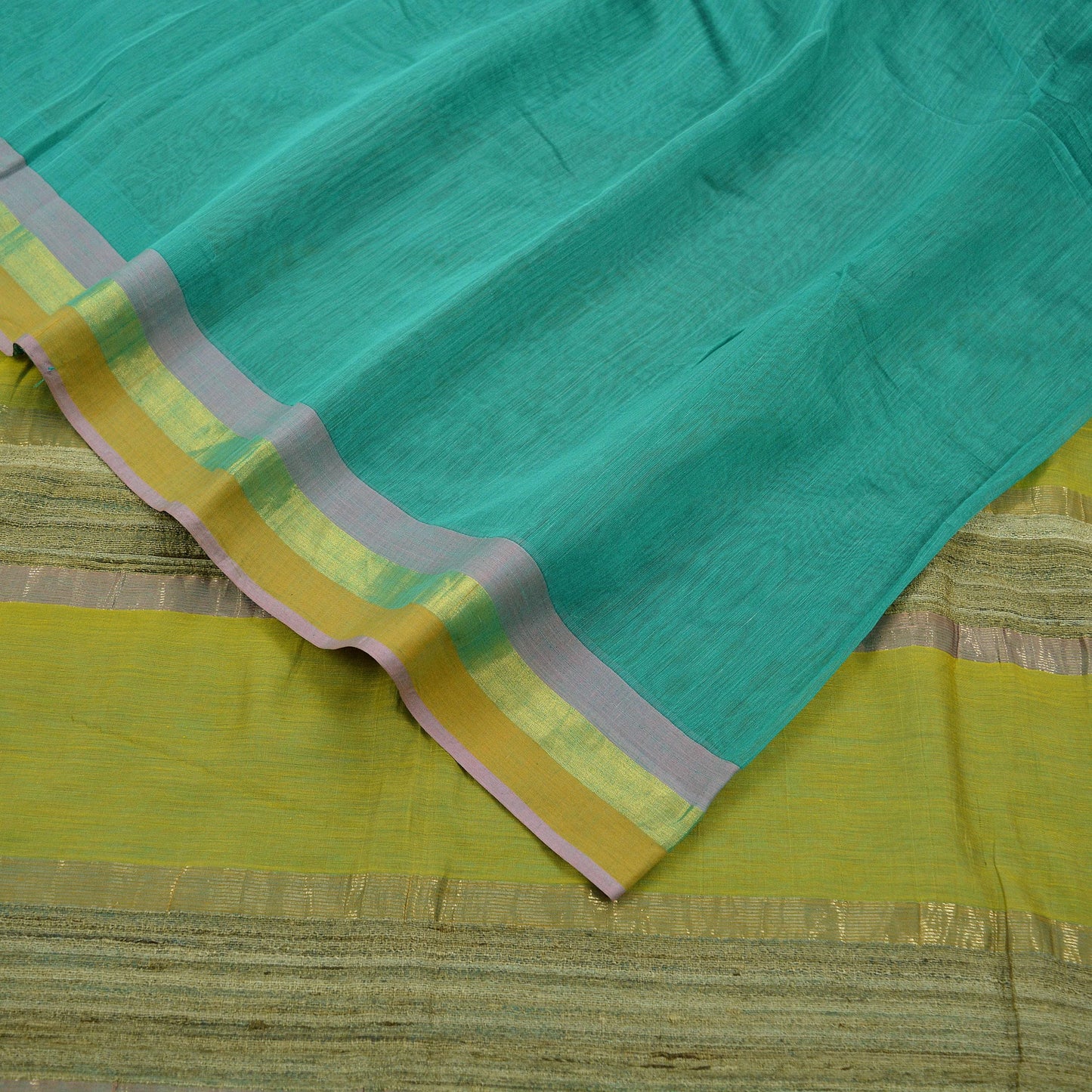 Indian Vintage Sari Chanderi Cotton Hand Woven Sarees 5Yd Craft Fabric Soft Sewing Sarong Dress Making Quilting Crafting