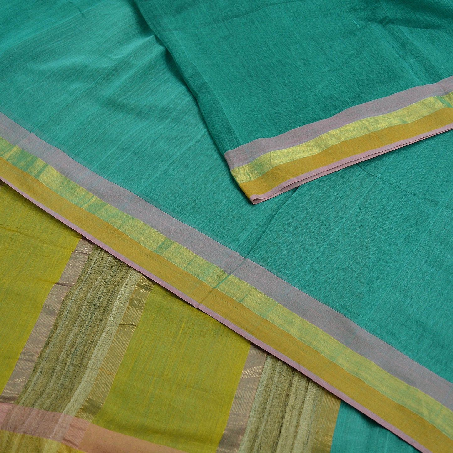 Indian Vintage Sari Chanderi Cotton Hand Woven Sarees 5Yd Craft Fabric Soft Sewing Sarong Dress Making Quilting Crafting