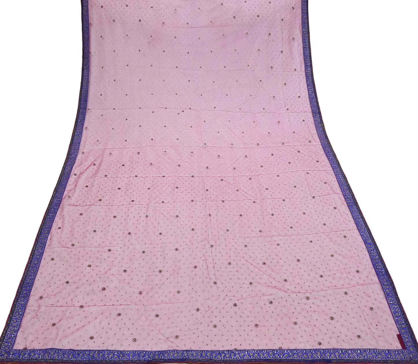 Indian Pre-owned Pink Net/Mesh Hand Embroidered Ritu Kumar Designer Dupatta Ethnic Bollywood Party Wear