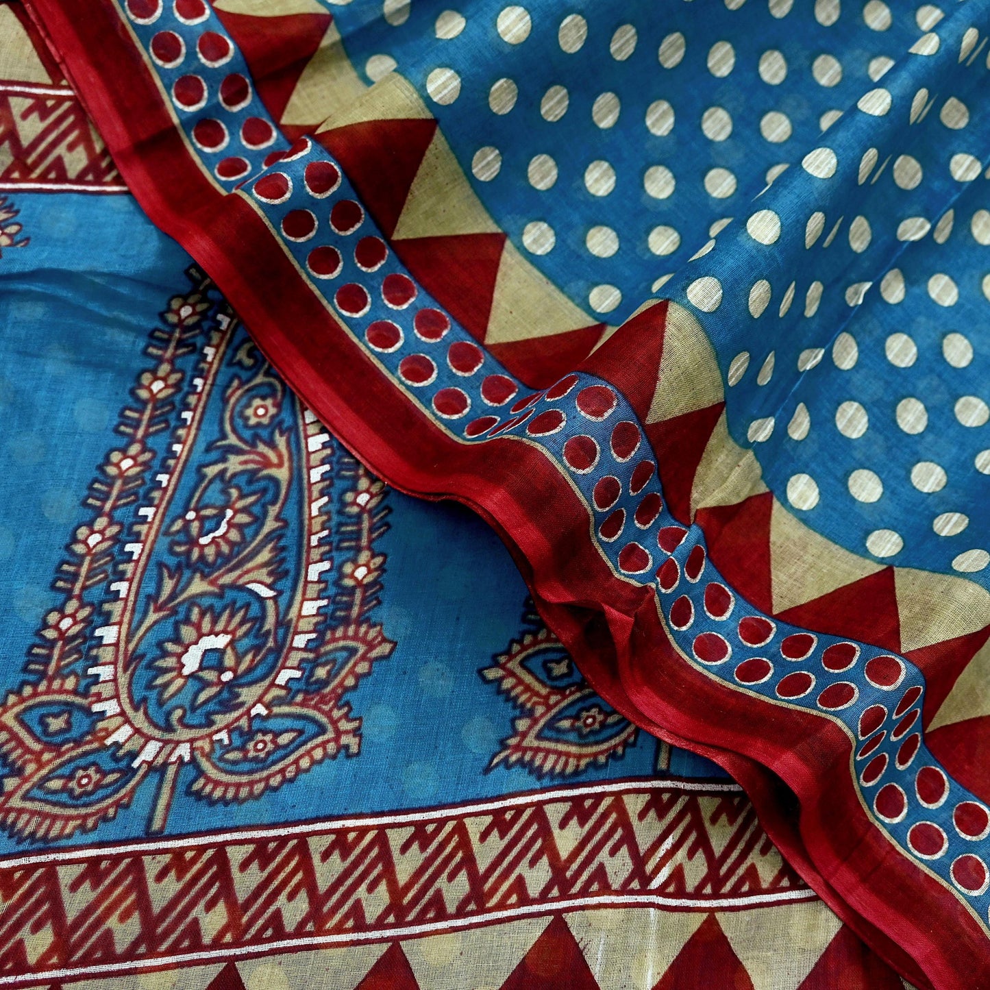 Indian Vintage Blue Saree Printed 100% Pure Cotton Indian Sari Craft Fabric 5Yd Sewing Sarong Wrap Boho Floral Dress Making Crafting