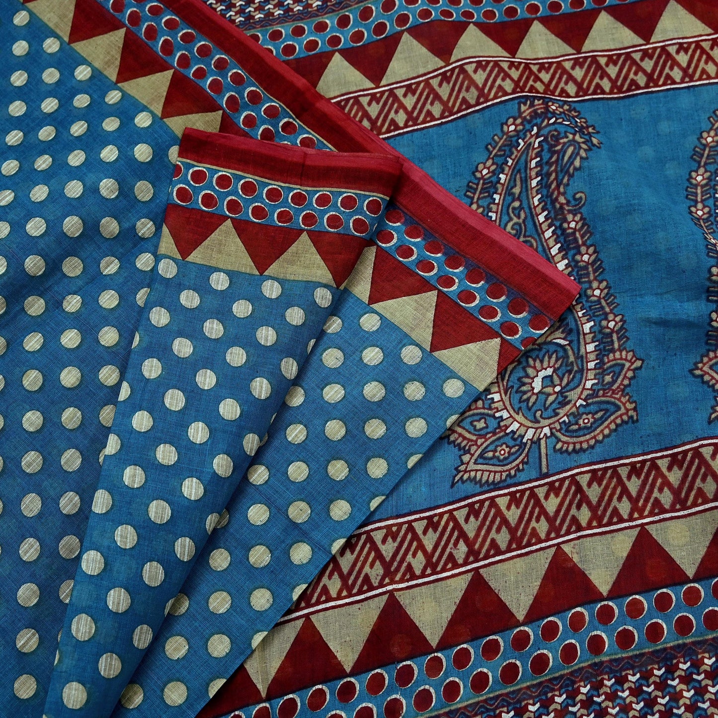 Indian Vintage Blue Saree Printed 100% Pure Cotton Indian Sari Craft Fabric 5Yd Sewing Sarong Wrap Boho Floral Dress Making Crafting