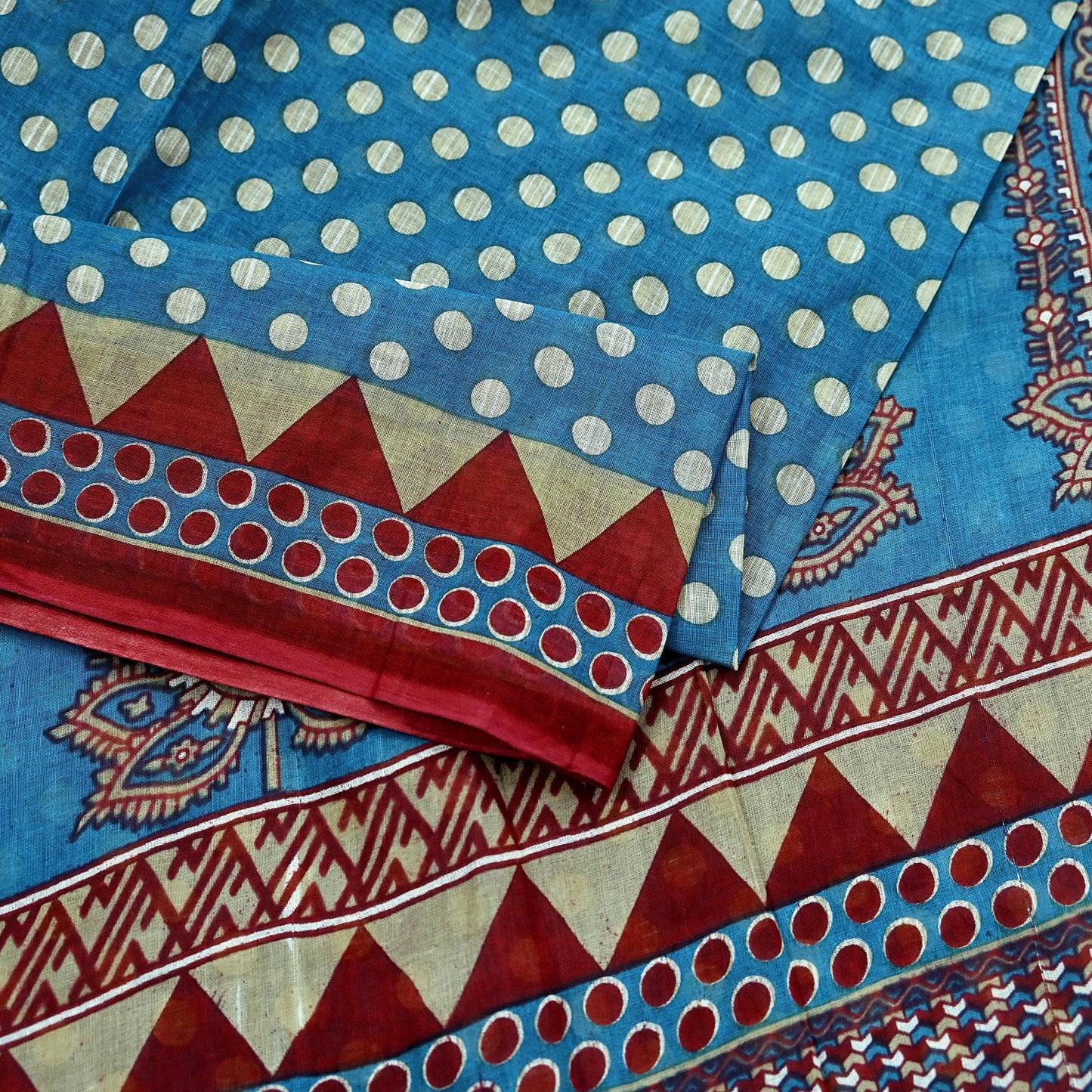 Indian Vintage Blue Saree Printed 100% Pure Cotton Indian Sari Craft Fabric 5Yd Sewing Sarong Wrap Boho Floral Dress Making Crafting