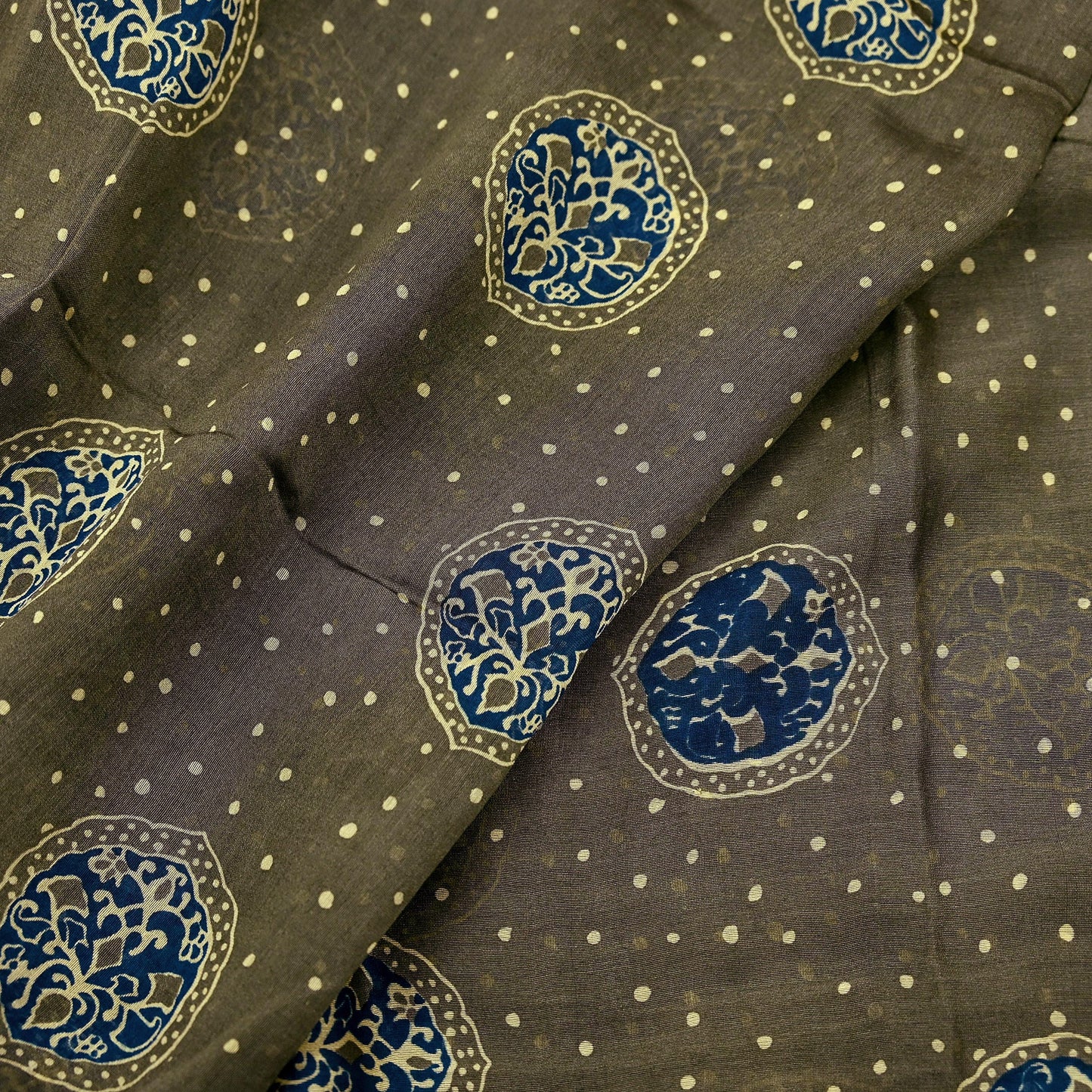 Indian Vintage Dupatta Green & Blue Dupatta Long Stole Block Print Pure Chanderi Silk Indian Scarves Veil Golden Zari