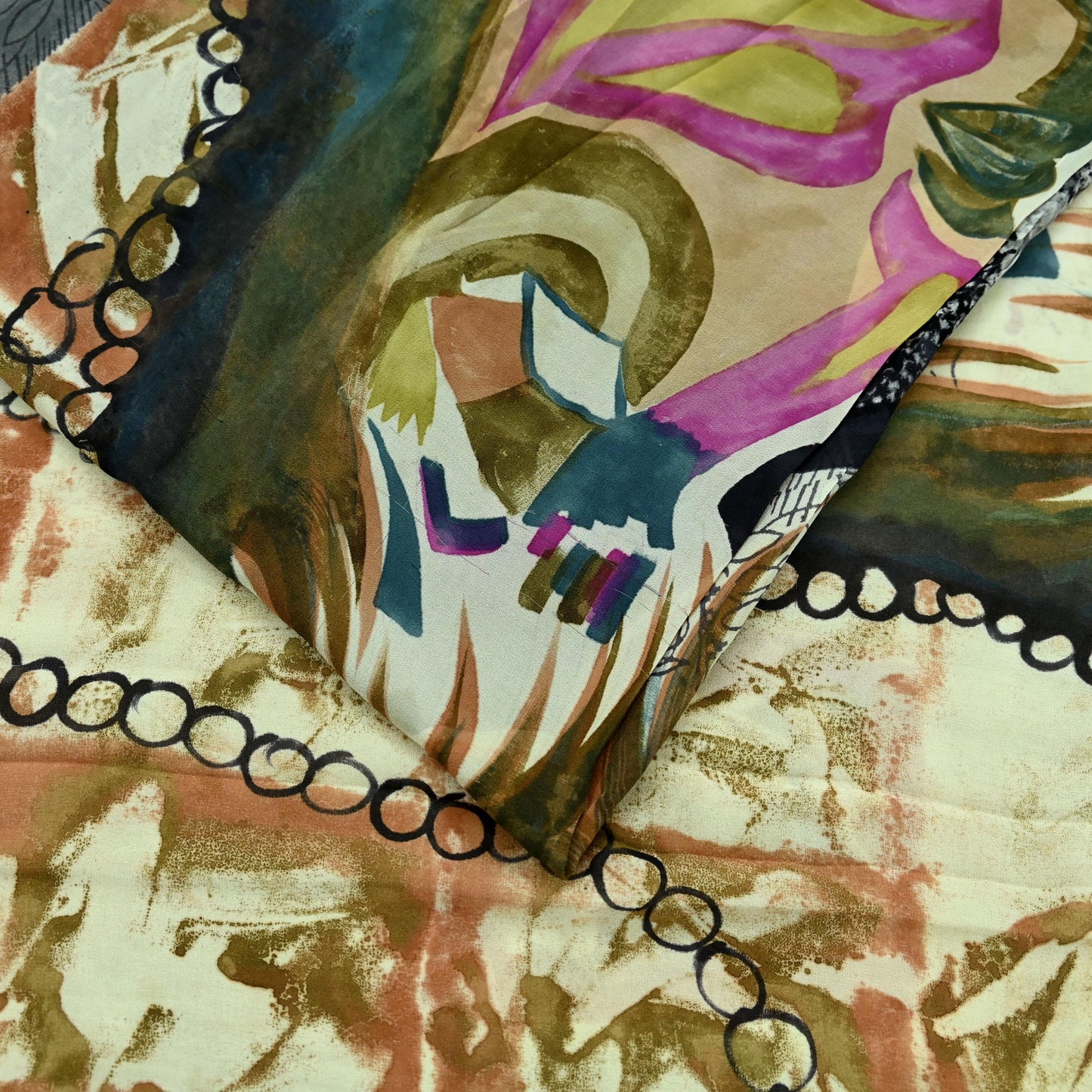 Indian Women Vintage Multi Sarees 100% Pure Georgette Silk Printed Sari Sewing 5yd Soft Craft Floral Design Wrap Boho Dress Making