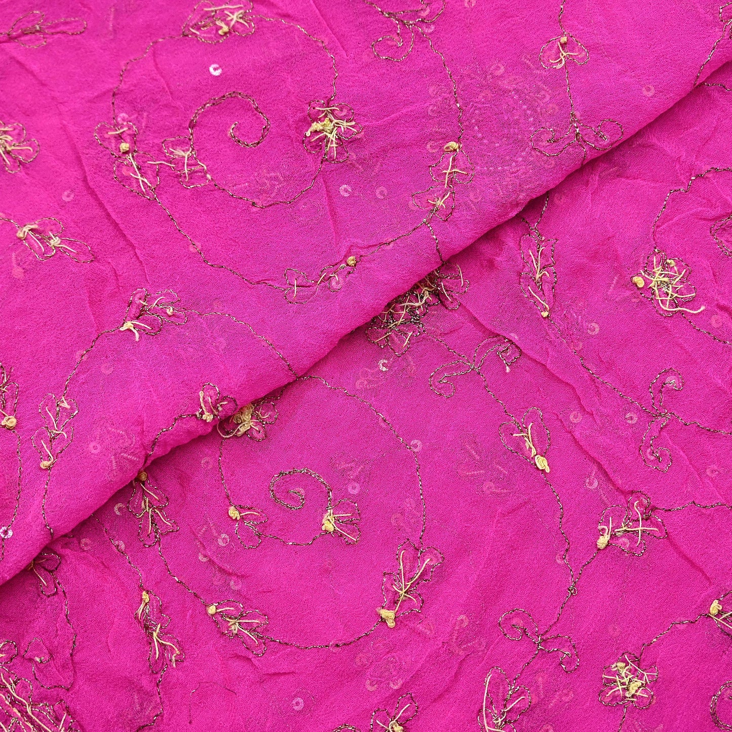 Indian Vintage Heavy Pink Dupatta Pure Georgette Silk Long Stole Hand Embroidered Scarves Scarf Zari Zardozi Bridal/Wedding Veil