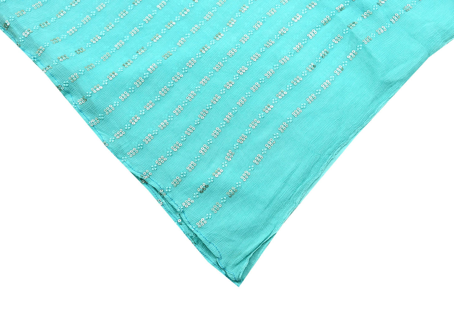 Indian Vintage Green Dupatta Pure silk Long Stole Hand Embroidered Scarves Floral Design Stole Veil Wrap Zari Sequins