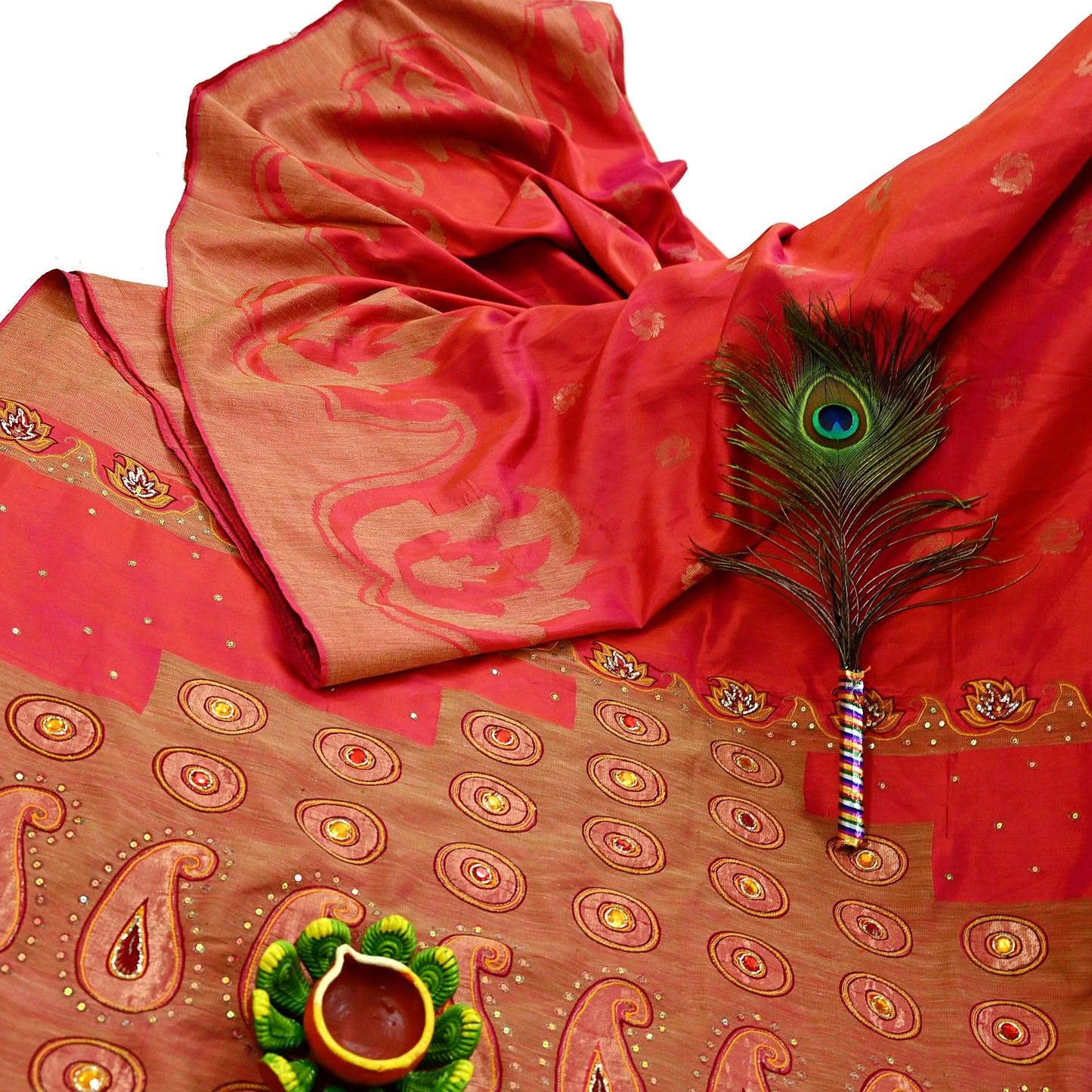 Indian Vintage Sari Pink Hand Embroidered Pure Silk Sarees Craft Fabric 5Yd Sequins Wedding Sarees Quilting Crafting Upcycle