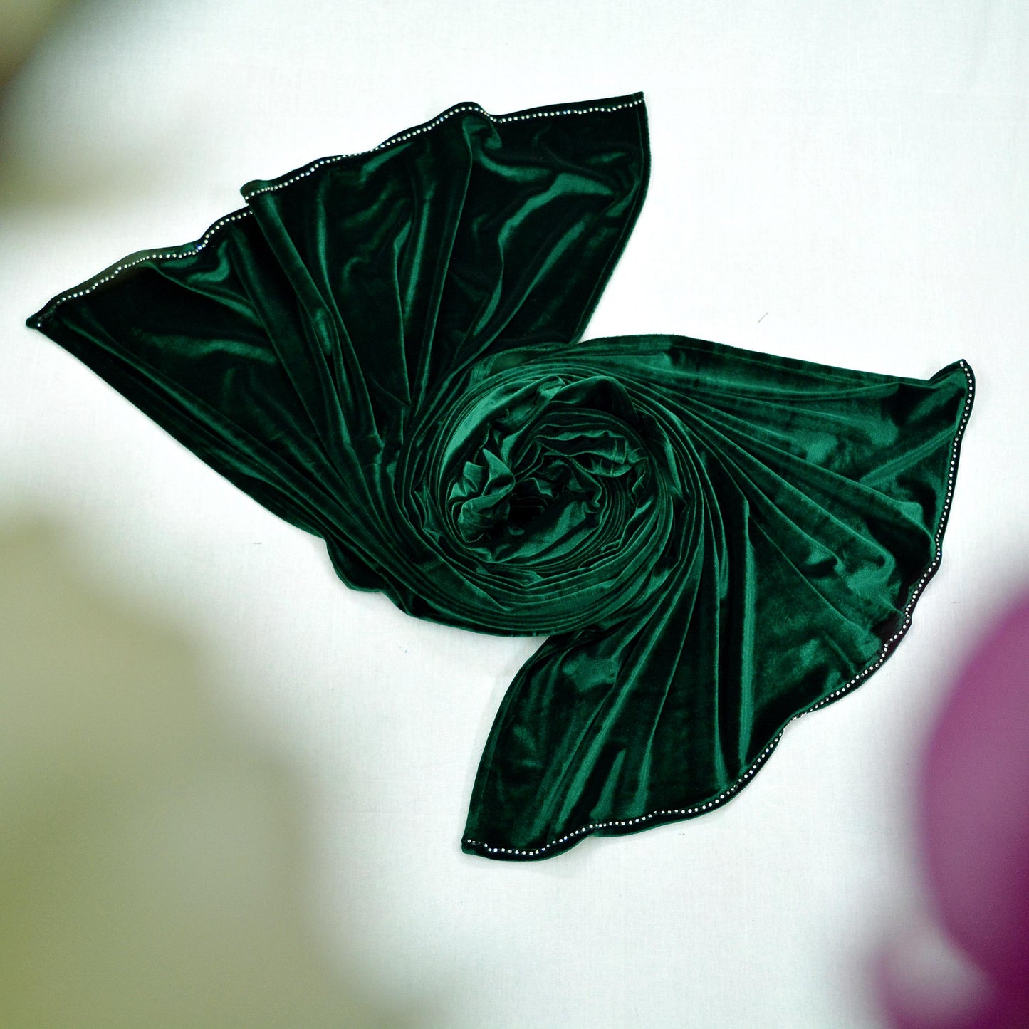 Indian Vintage Dupatta Bottle green Long Stole velvet Scarves Veil Hijab Wrap Scarf Boho For her For women's Bollywood stole