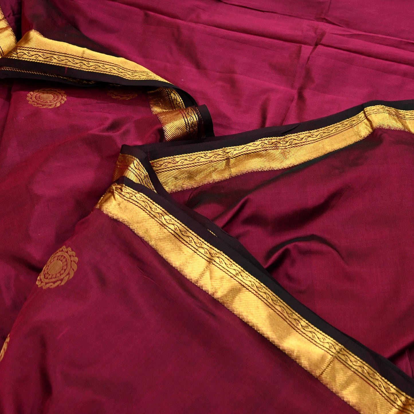 Vintage Heavy Sari Purple Hand Woven Kanjivaram Artificial Silk Sarees Zari 5Yd Floral Craft Fabric Dress making Crafting Quilting
