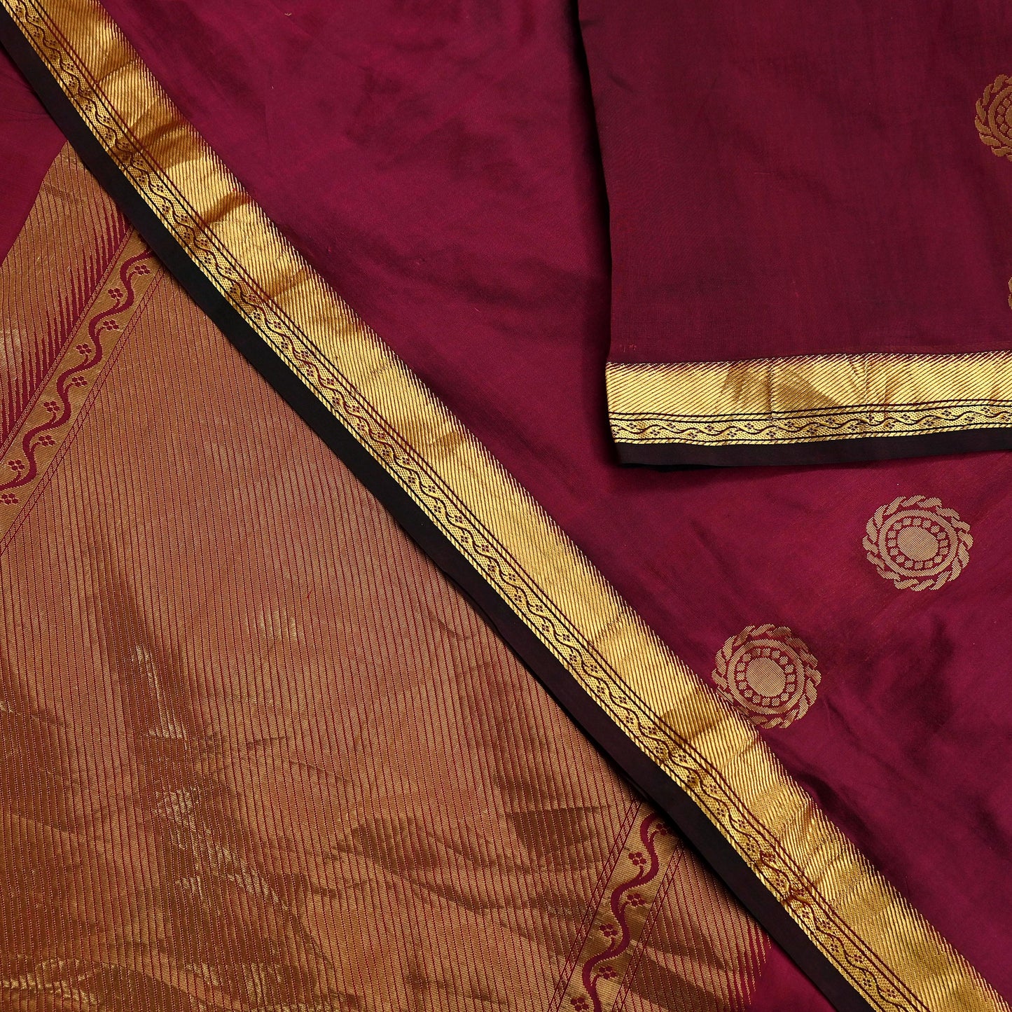 Vintage Heavy Sari Purple Hand Woven Kanjivaram Artificial Silk Sarees Zari 5Yd Floral Craft Fabric Dress making Crafting Quilting