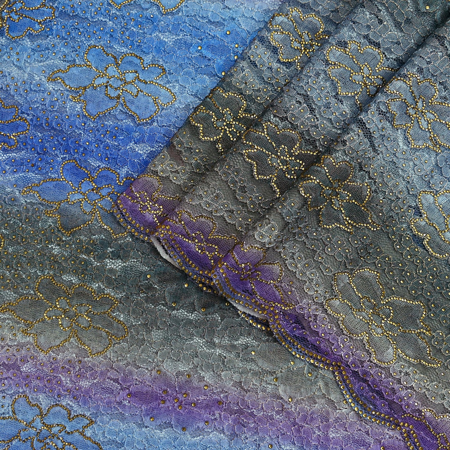 Indian Vintage Sari Multi Net/Mesh Hand Embroidered Sarees Ethnic Craft Fabric 5Yd Sewing Soft Wedding Sarees Dress making Crafting