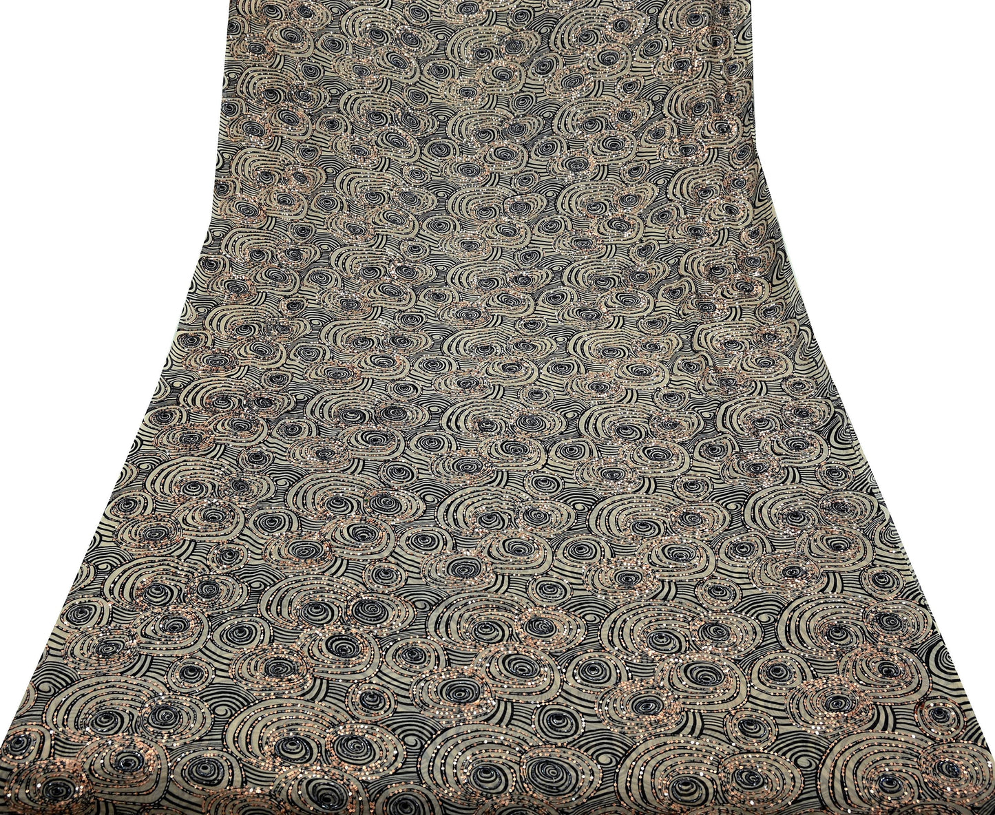 Indian Vintage Heavy Sari Beige Pure Georgette Silk Hand Beaded Sarees Craft Fabric 5Yd Sewing Soft Ethnic Wedding Sarees Dress making