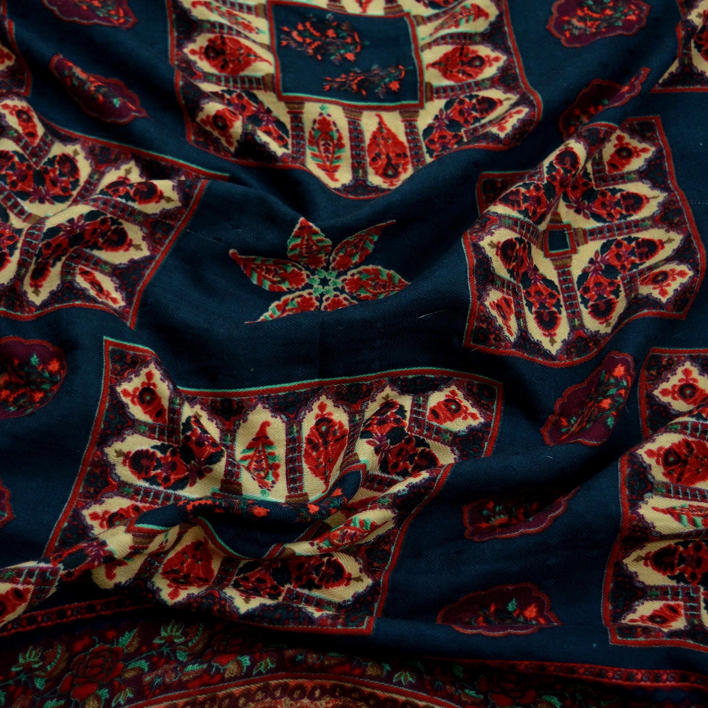 Indian Vintage Long Stole Woolen Scarf Dupatta Infinity Scarves Printed Sarong Wrap Craft Fabric Veil Woman Hijab Shawl Floral