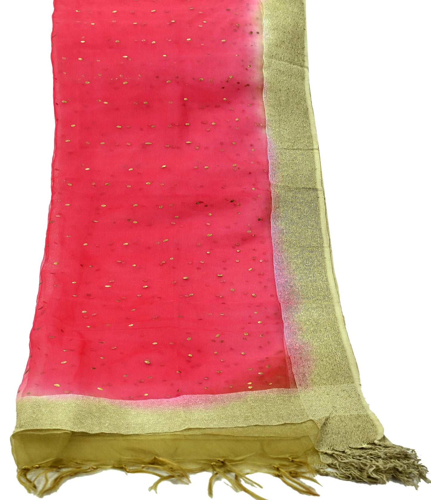 Indian Vintage Dupatta Red Long Stole Organza Woven Hand Painted Scarves Veil Zari Soft Floral Design
