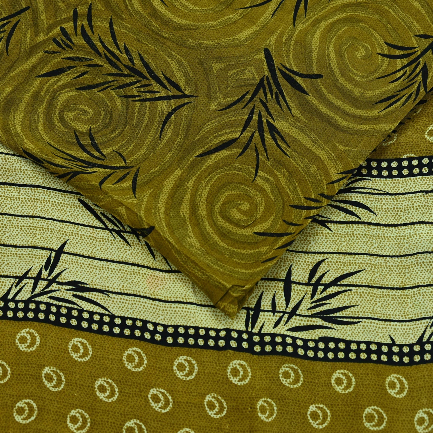 Indian Vintage Sari Green & Black Pure Crepe Silk Printed Sarees 5yd Sewing Floral Soft Craft Fabric Wrap Dress making Crafting Quilting