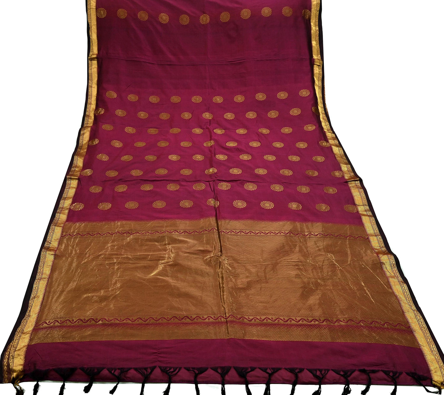 Vintage Heavy Sari Purple Hand Woven Kanjivaram Artificial Silk Sarees Zari 5Yd Floral Craft Fabric Dress making Crafting Quilting
