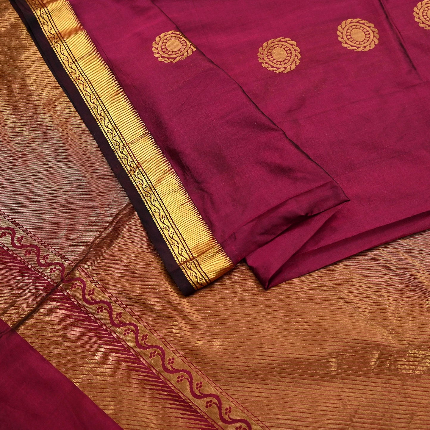 Vintage Heavy Sari Purple Hand Woven Kanjivaram Artificial Silk Sarees Zari 5Yd Floral Craft Fabric Dress making Crafting Quilting