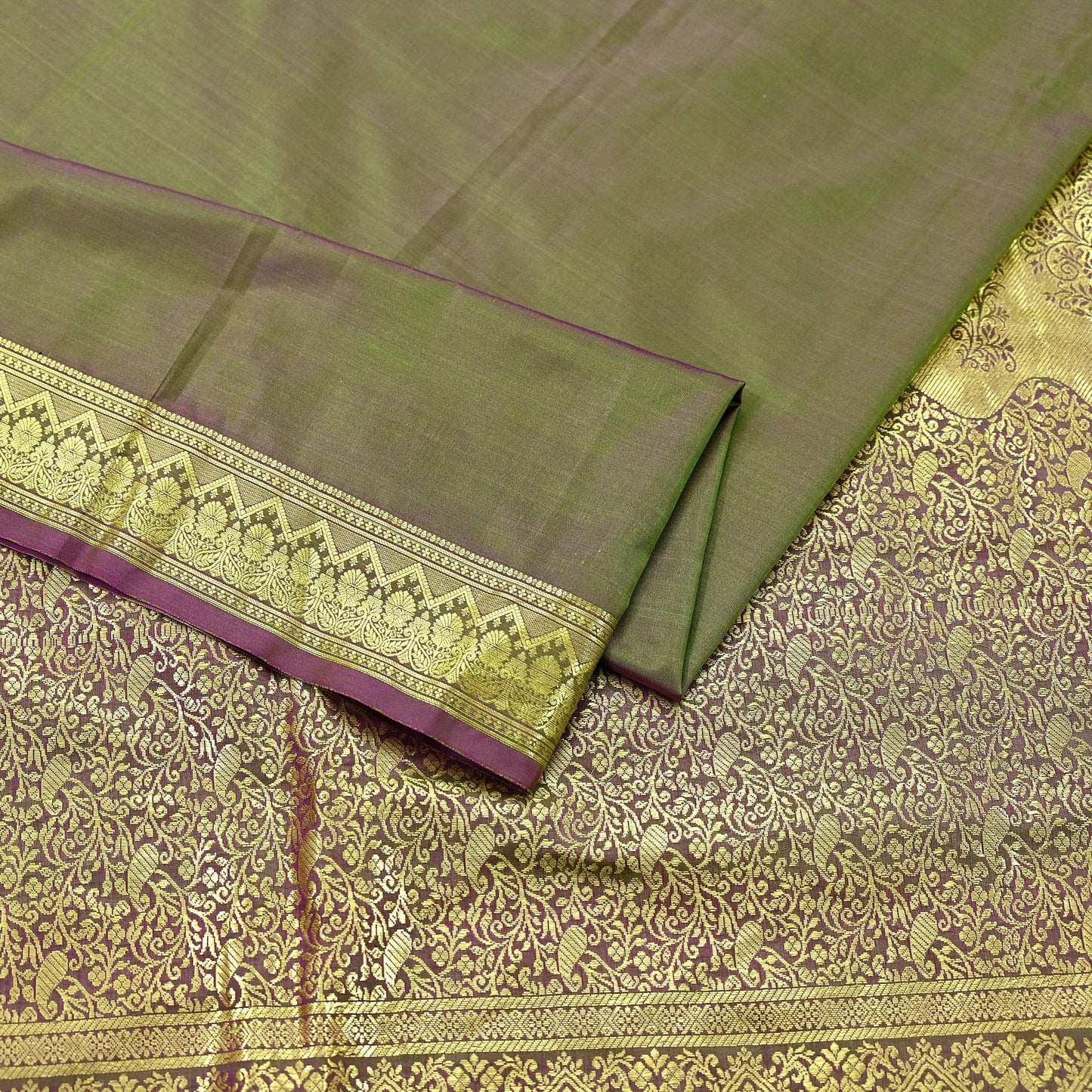 Indian Vintage Sari Green & Purple Artificial Silk Hand Woven Sarees 5yd Ethnic Elephants Craft Fabric Sewing Sarees Dress making Crafting