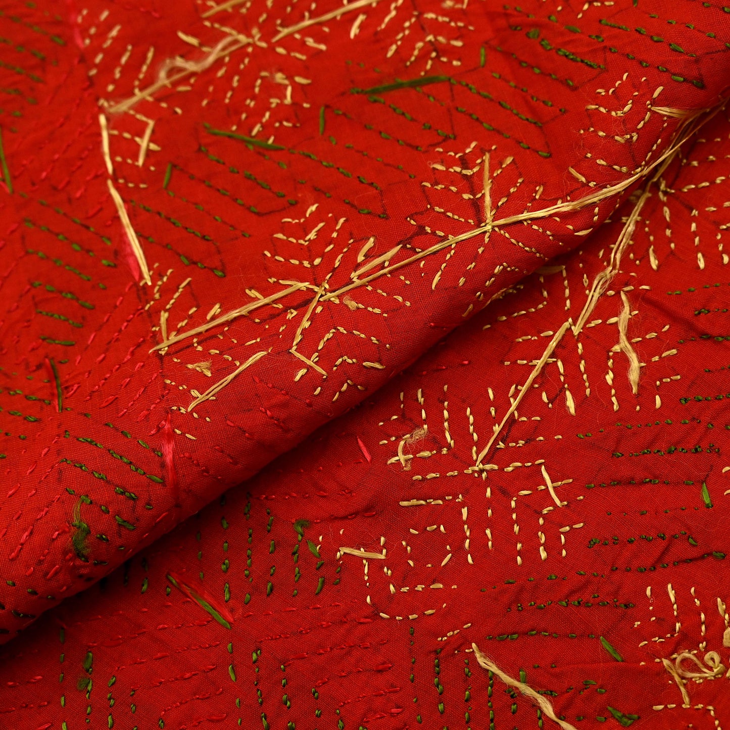 Indian Vintage Red Heavy Wedding Dupatta Long Stole Pure Cotton Hand Embroidered Bagh Phulkari Stole Scarves