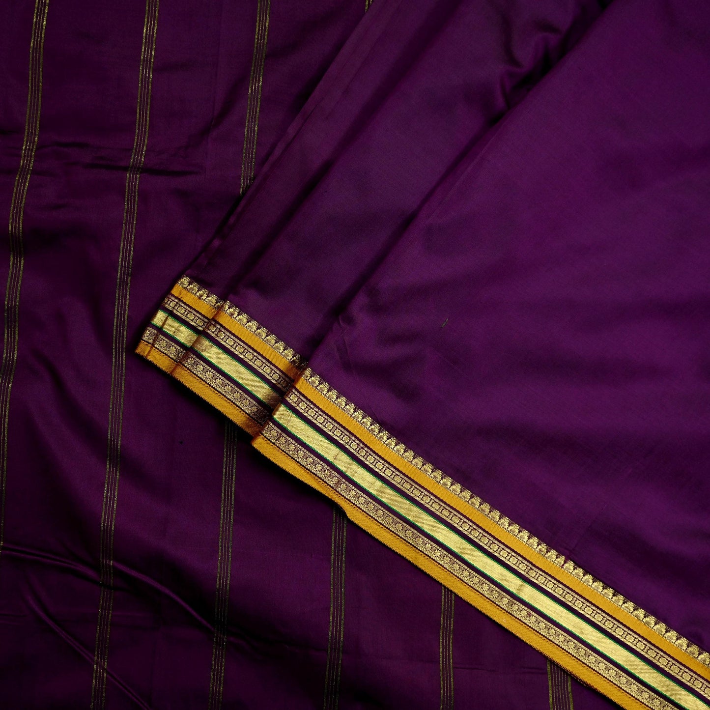 Vintage Sari Purple 100% South Silk Hand Woven Work Sarees Craft Fabric Floral 5Yd Ethnic Soft Zari Dress making Crafting Quilting
