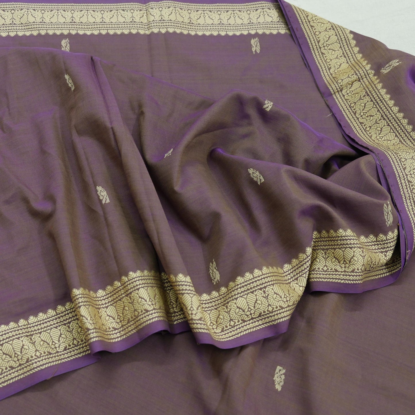 Indian Vintage Sari Purple Pure Cotton Hand Woven Sarees Craft Fabric 5yd Ethnic Floral Crafting Upcycle Quilting Dress Making Quilting