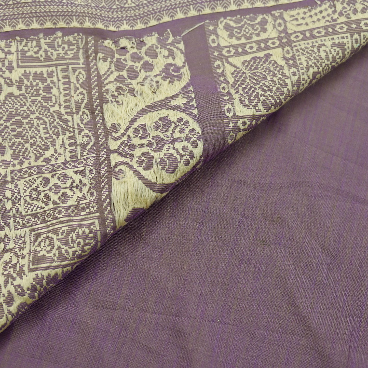 Indian Vintage Sari Purple Pure Cotton Hand Woven Sarees Craft Fabric 5yd Ethnic Floral Crafting Upcycle Quilting Dress Making Quilting