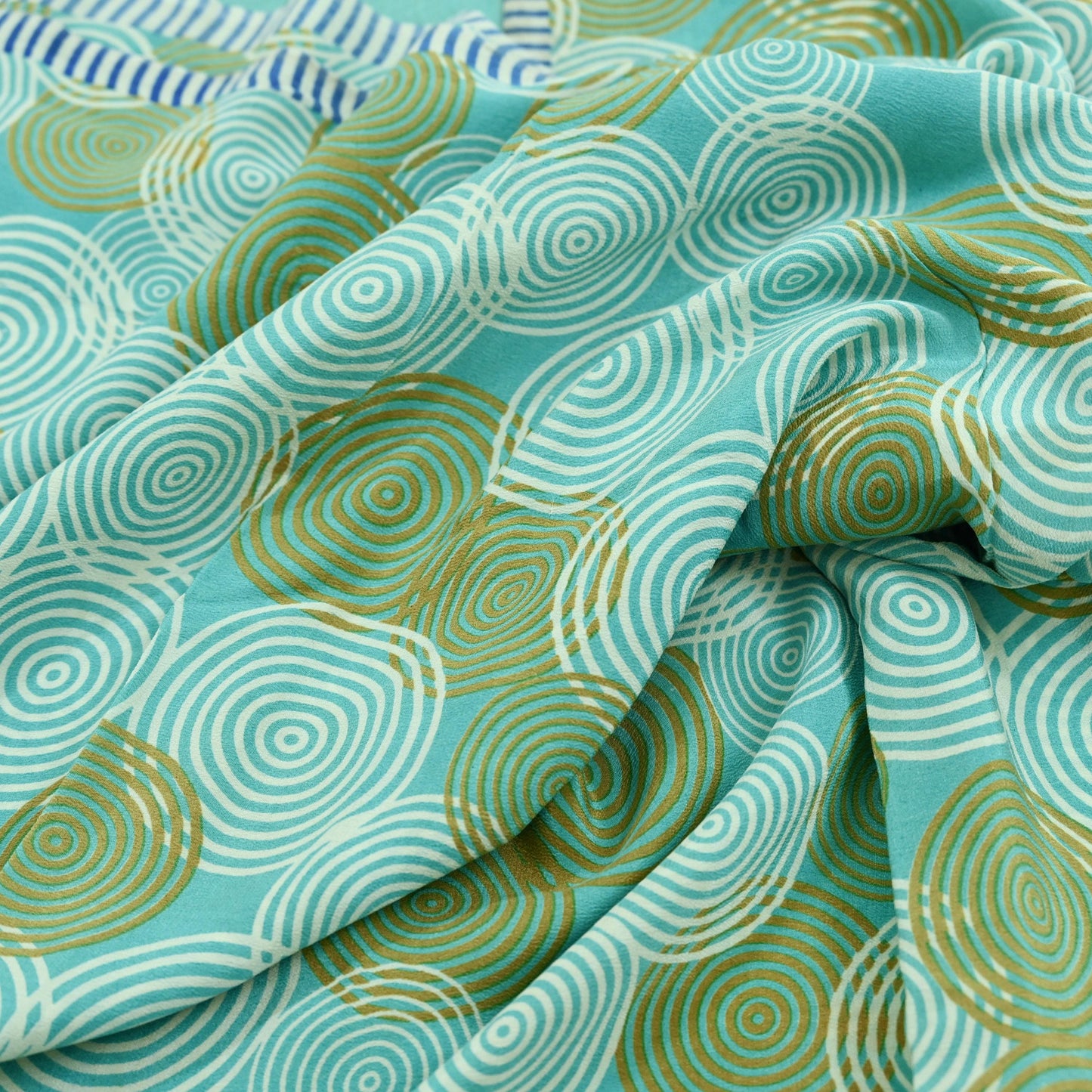 Indian Vintage Sari Ivory & Green Pure Crepe Silk Printed Saree 5yd Sewing Floral Soft Craft Fabric Wrap Dress making Crafting Quilting