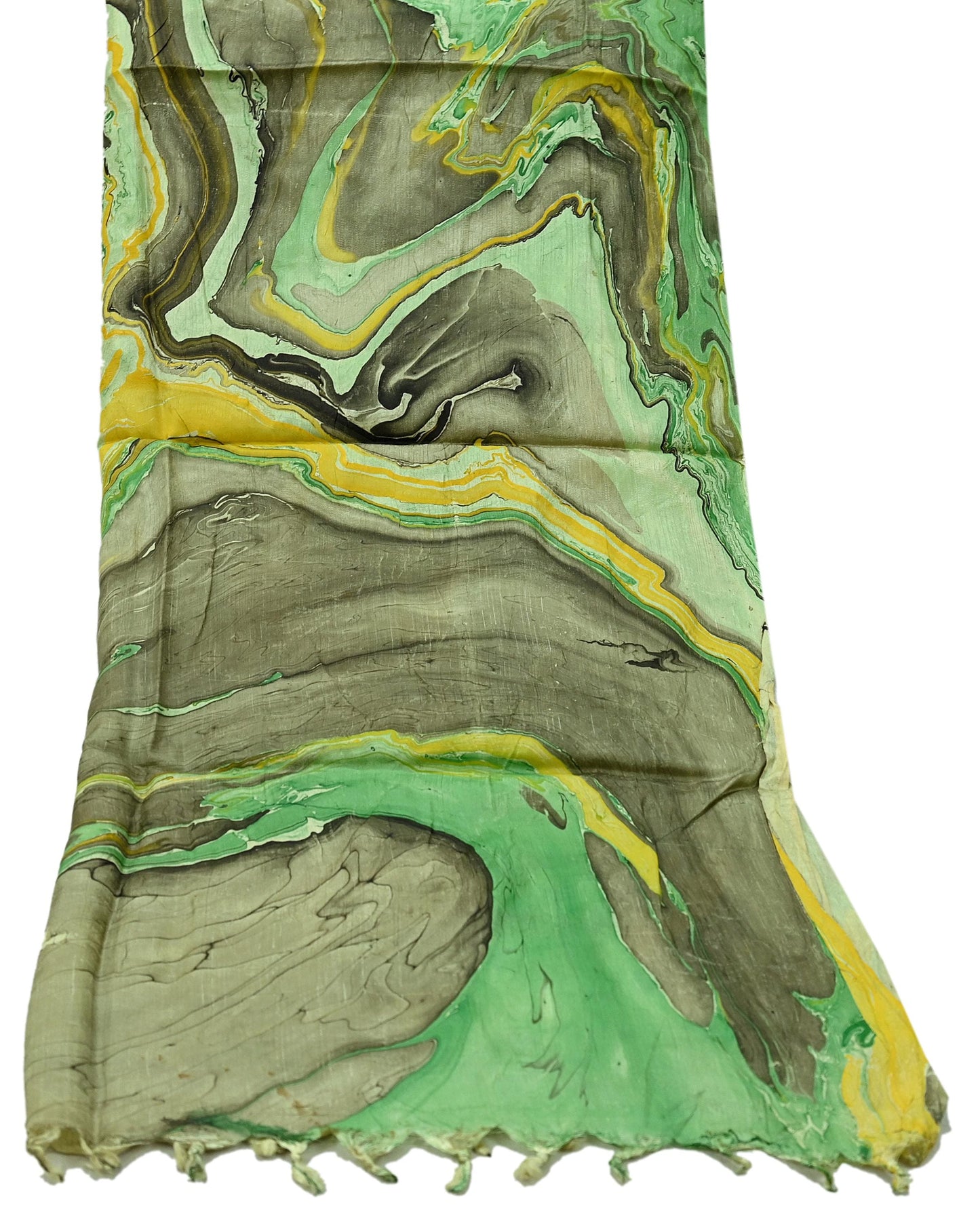 Indian Vintage Dupatta Green & yellow Long Stole Digital Printed Hijab Blend Cotton Scarves Veil Soft Wrap Boho